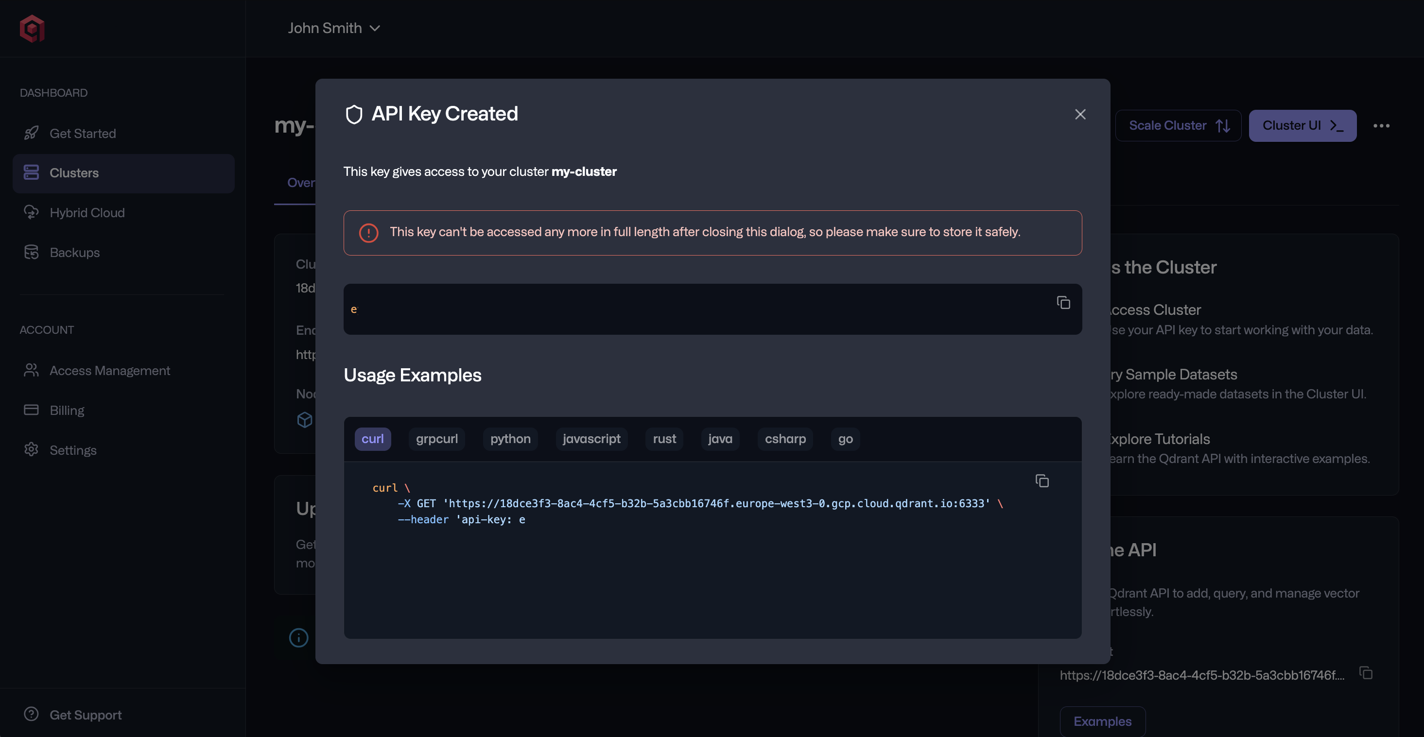 Get API key